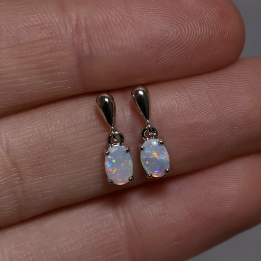 Crystal Opal Studs - Sterling Silver