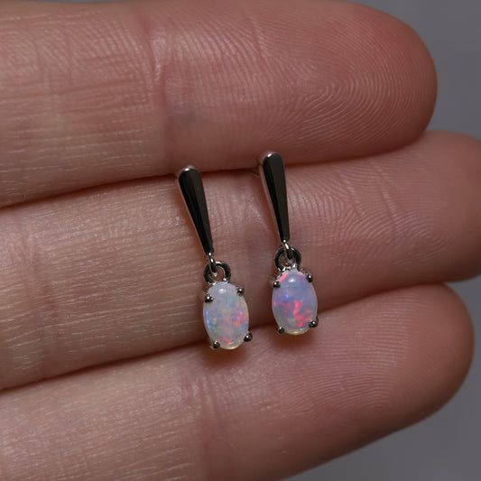 Crystal Opal Studs - Sterling Silver