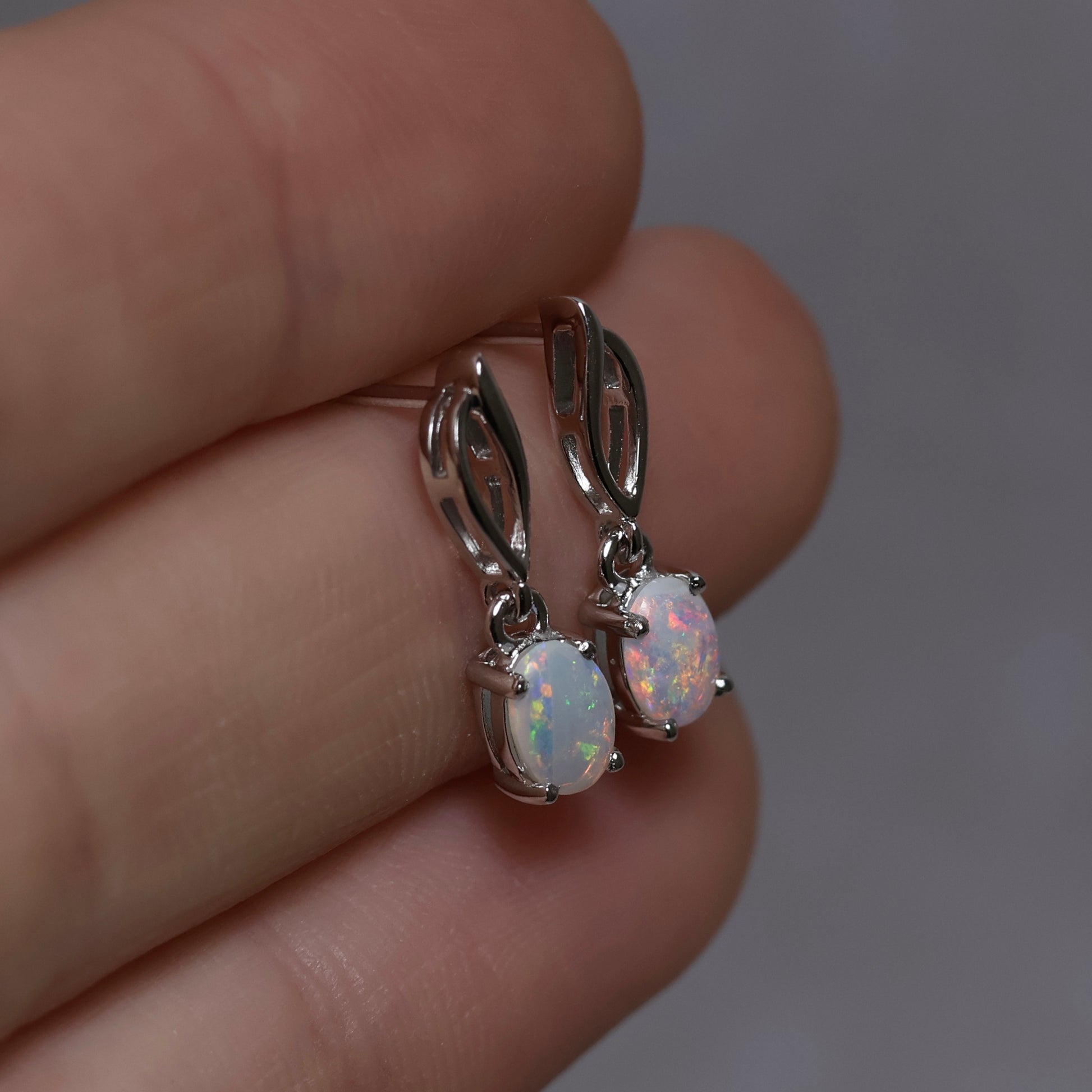 Crystal Opal Studs - Sterling Silver