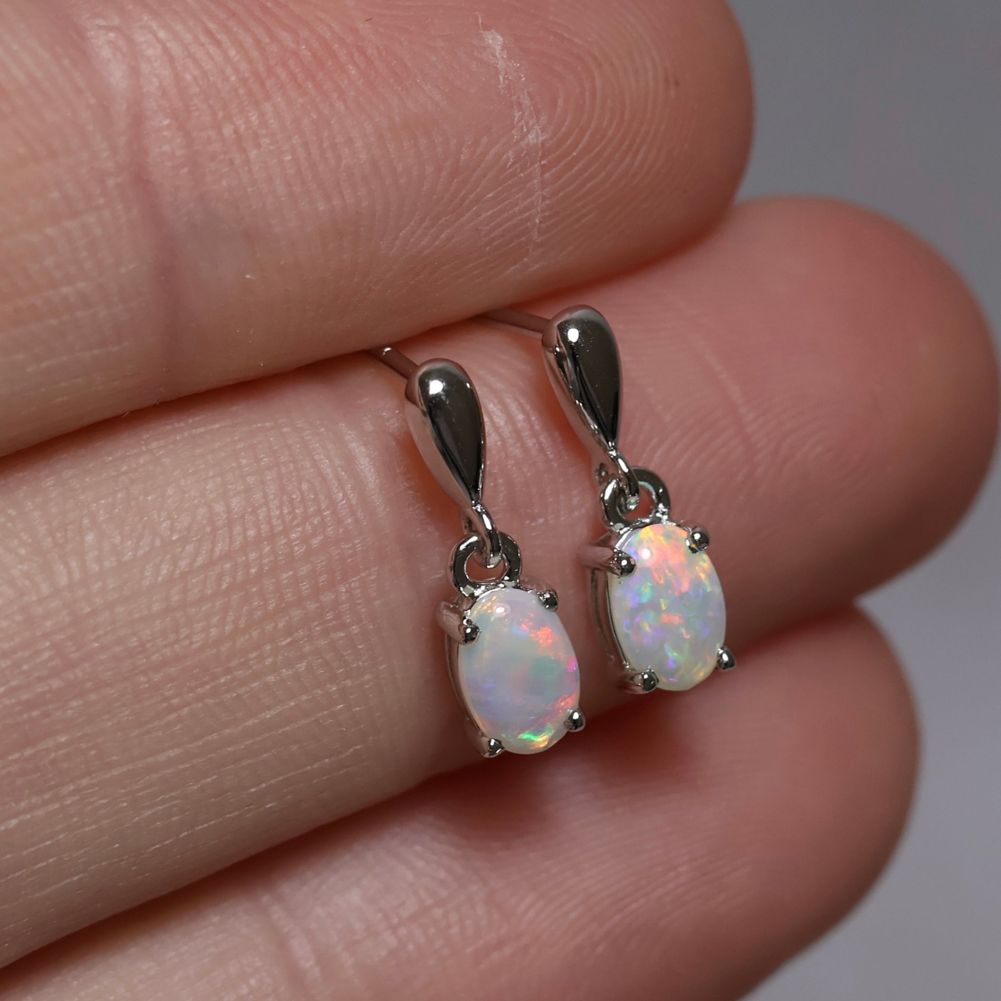 Crystal Opal Studs - Sterling Silver