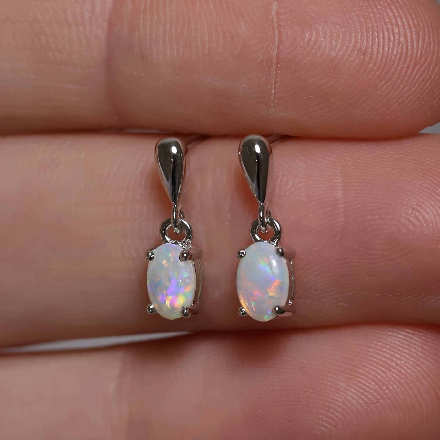 Crystal Opal Studs - Sterling Silver