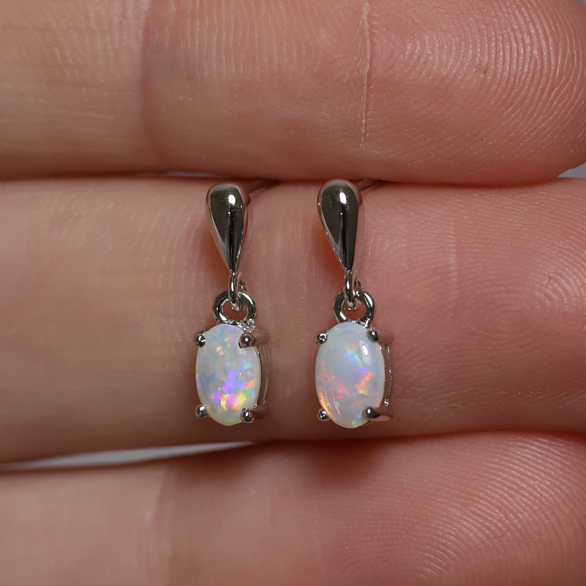 Crystal Opal Studs - Sterling Silver