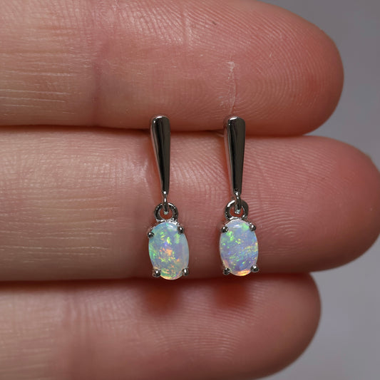 Crystal Opal Studs - Sterling Silver