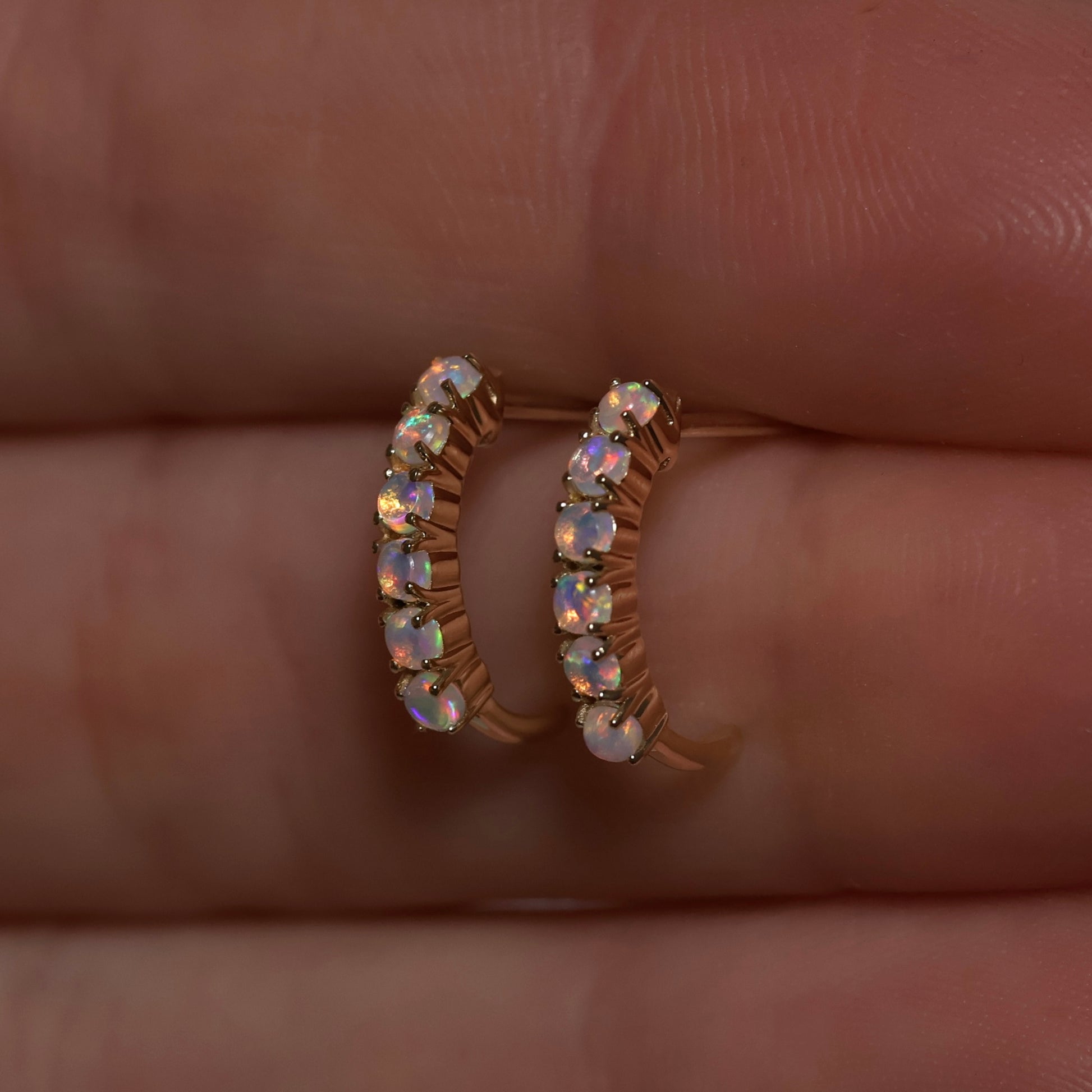 Multi Opal Studs - 14K Yellow Gold