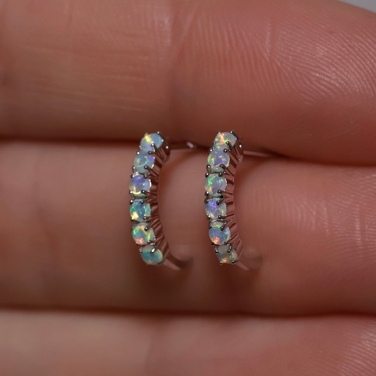 Multi Opal Studs - Sterling Silver
