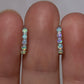 Multi Stone Huggie Earrings - Sterling Silver
