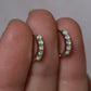 Multi Stone Huggie Earrings - Sterling Silver