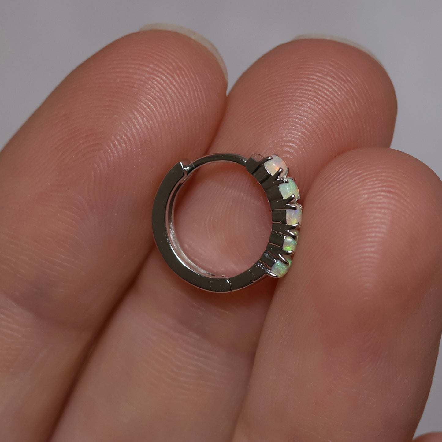 Multi Stone Huggie Earrings - Sterling Silver