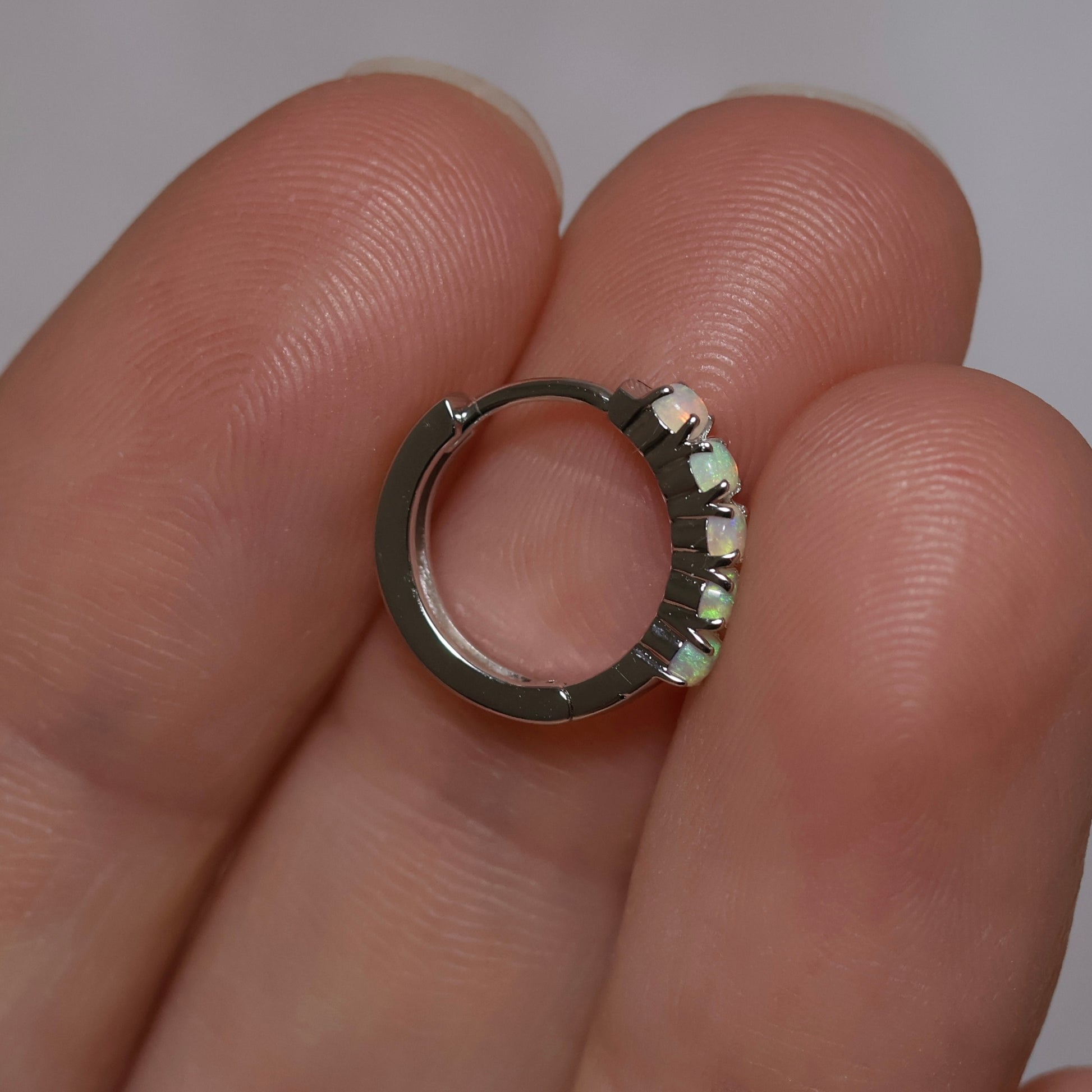 Multi Stone Huggie Earrings - Sterling Silver