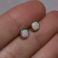 5mm Round Crystal Opal Studs - Sterling Silver