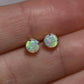 5mm Round Crystal Claw Studs - 14K Yellow Gold