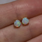5mm Round Crystal Claw Studs - 14K Yellow Gold