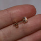5mm Round Crystal Claw Studs - 14K Yellow Gold