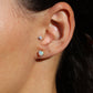 5mm Round Crystal Claw Studs - 14K Yellow Gold