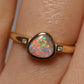 Crystal Opal Ring With Diamonds - 14K Yellow Gold