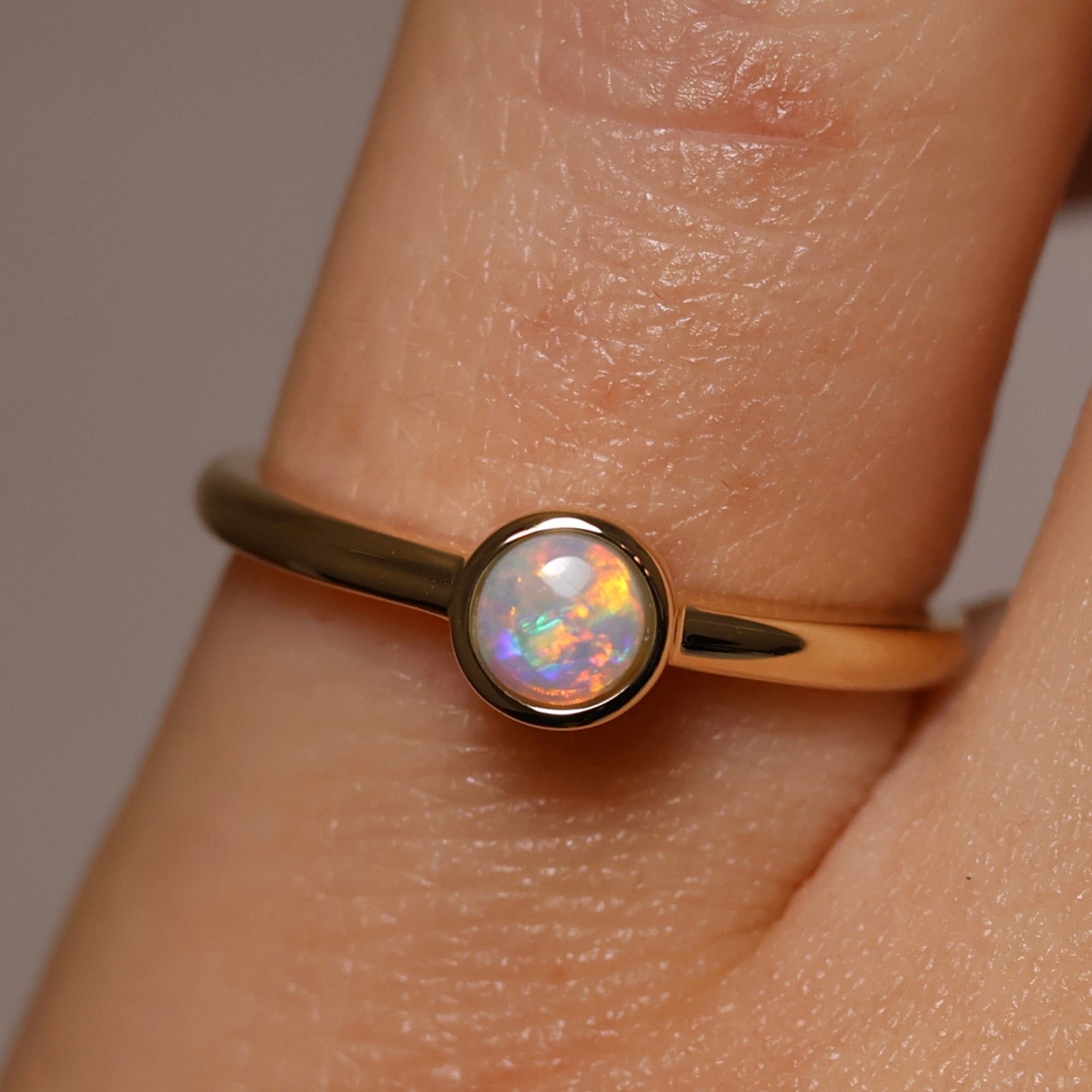 Crystal Opal Ring - 14K Yellow Gold
