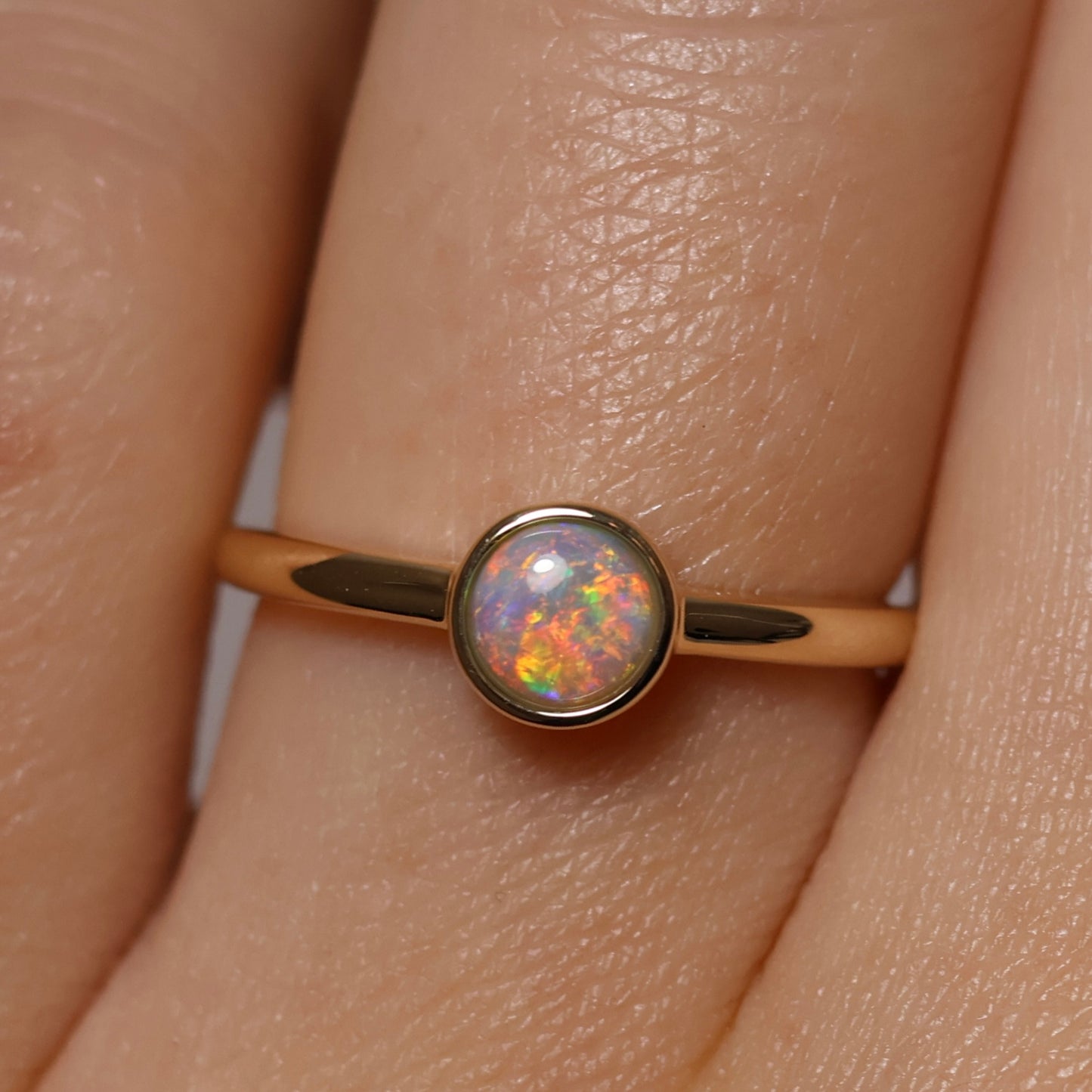 Crystal Opal Ring - 14K Yellow Gold