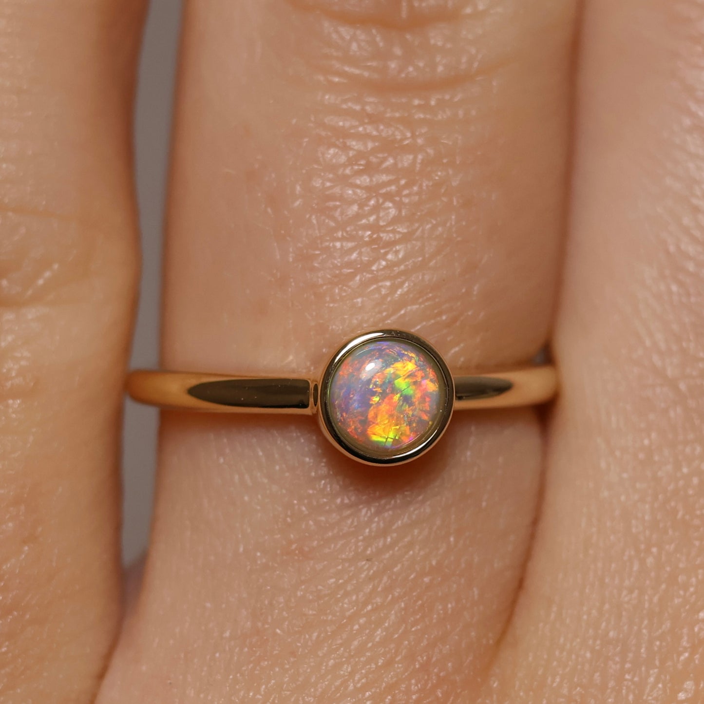 Crystal Opal Ring - 14K Yellow Gold