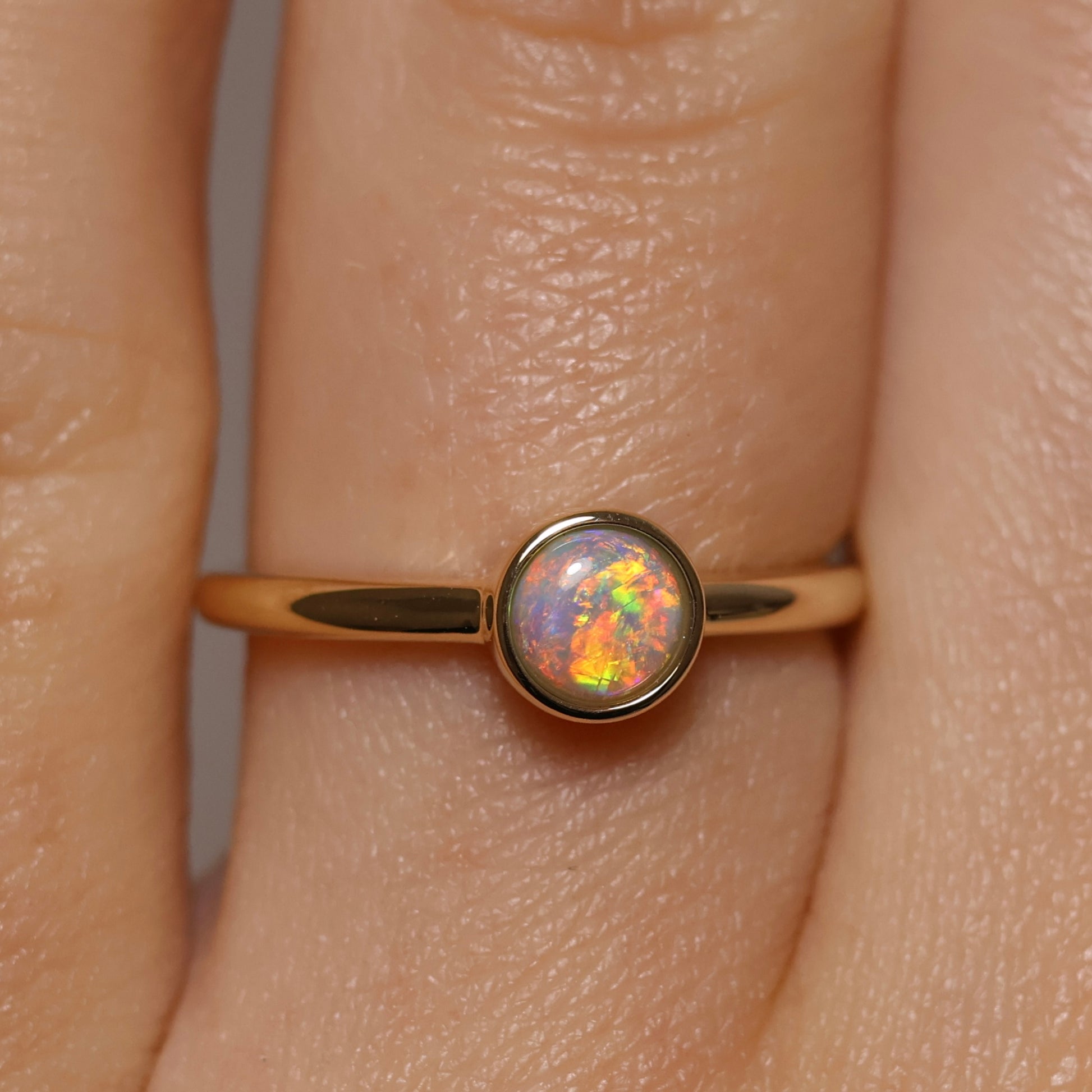 Crystal Opal Ring - 14K Yellow Gold