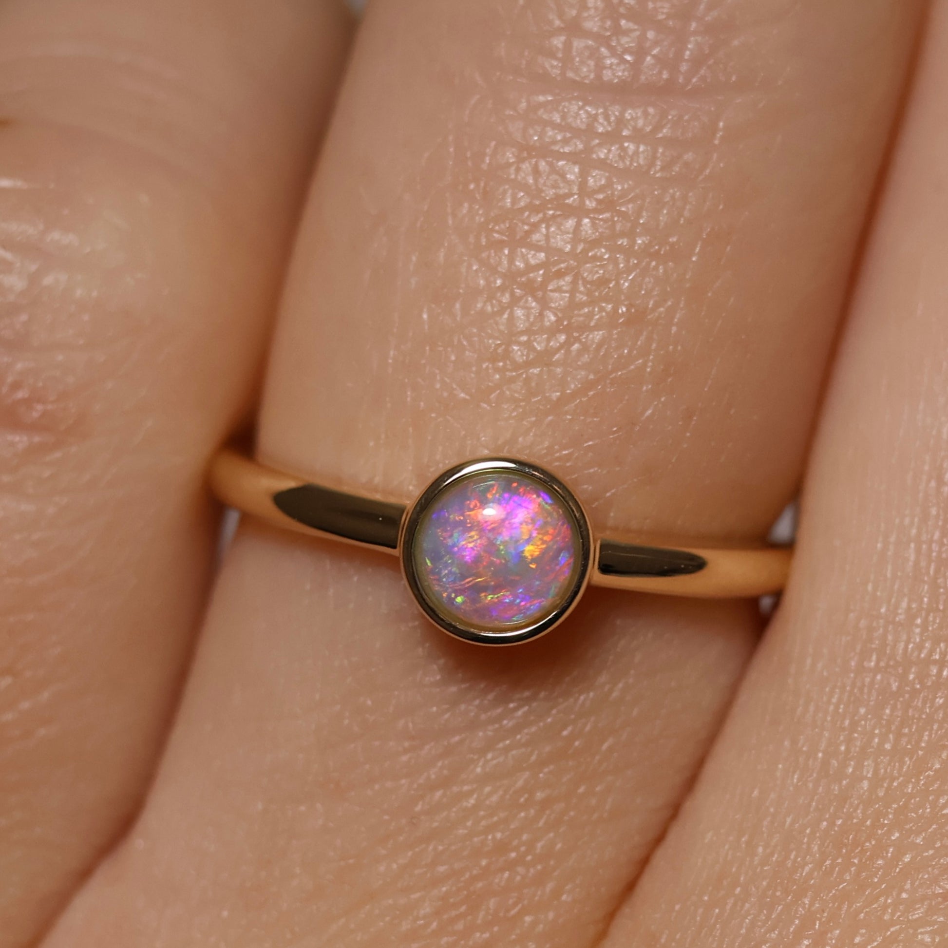 Crystal Opal Ring - 14K Yellow Gold