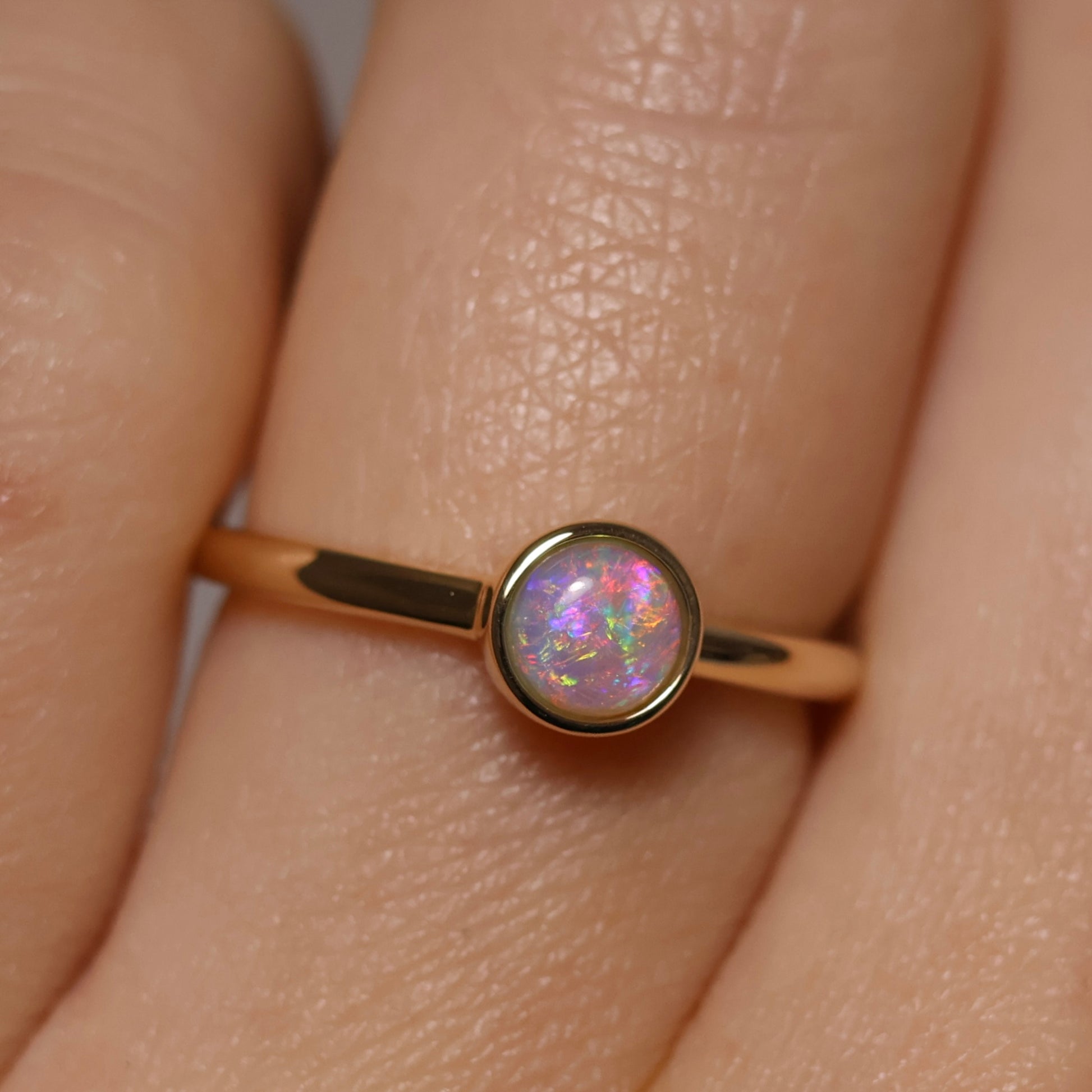 Crystal Opal Ring - 14K Yellow Gold