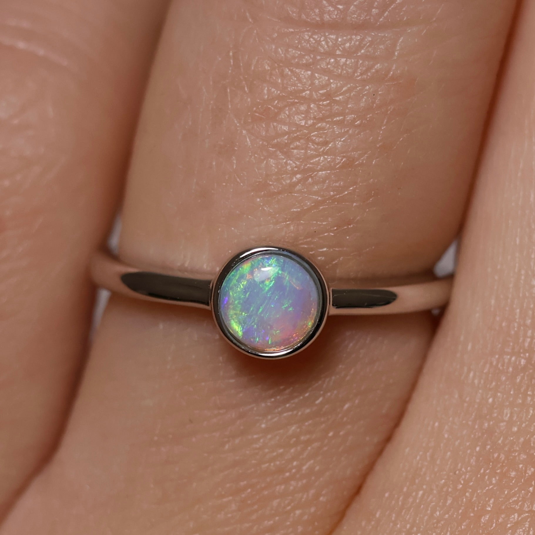 Crystal Opal Ring - Sterling Silver