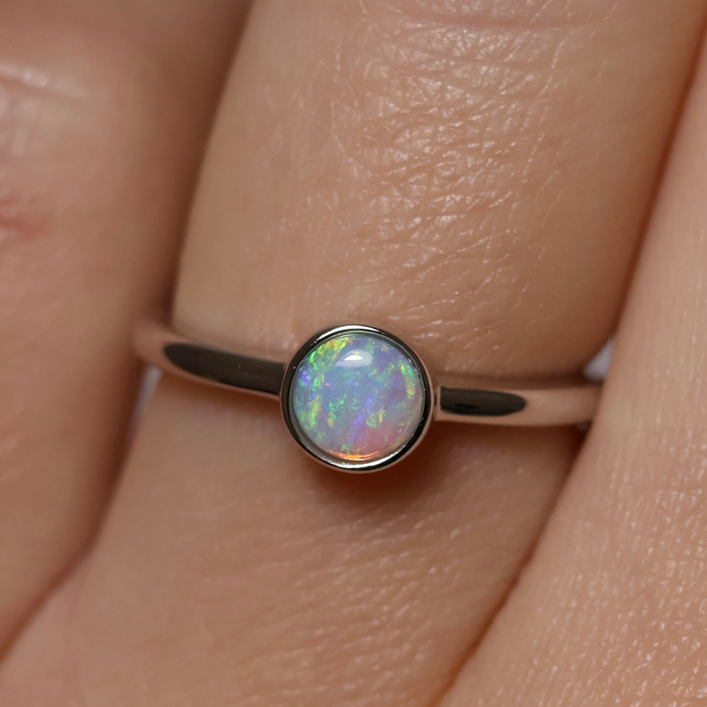 Crystal Opal Ring - Sterling Silver