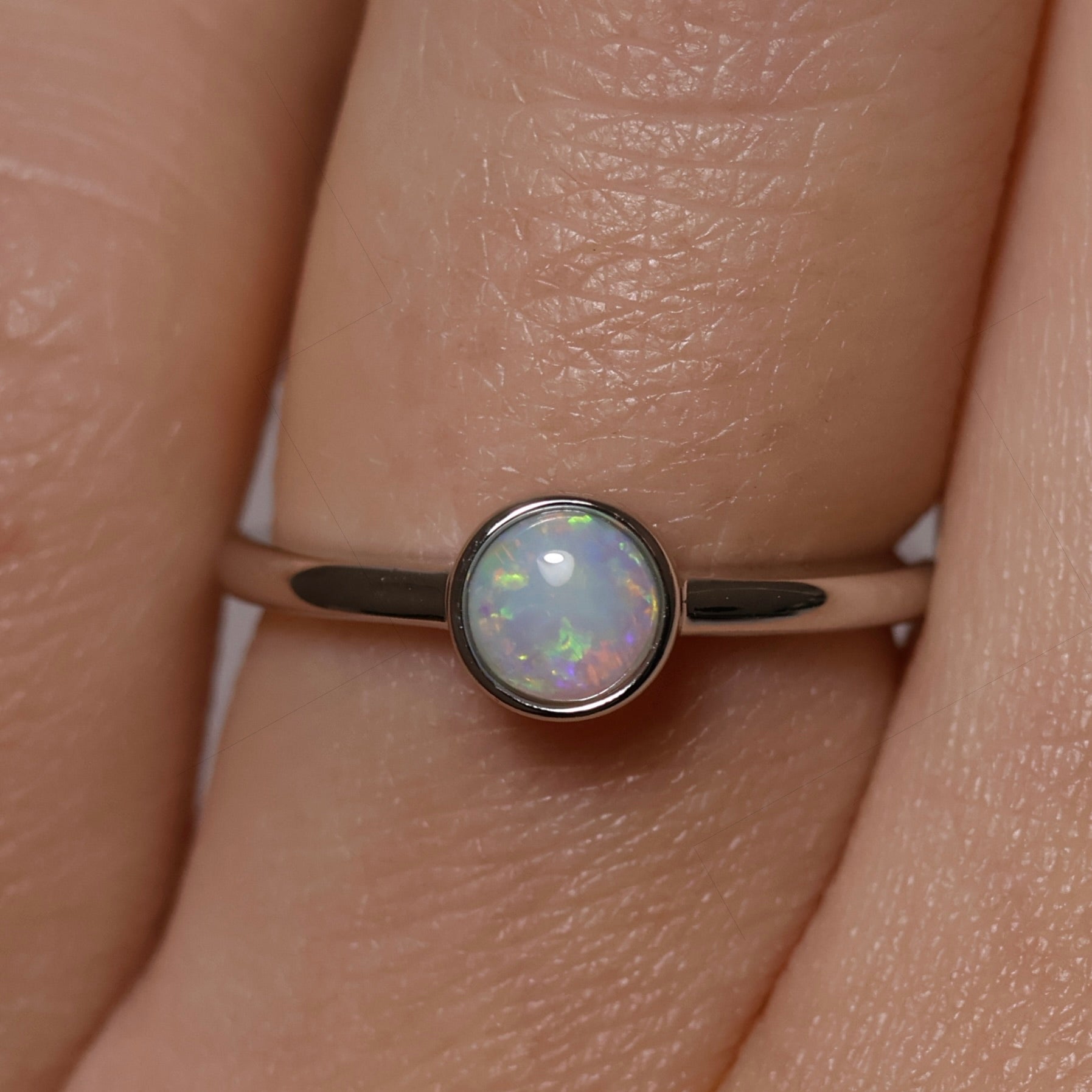 Crystal Opal Ring - Sterling Silver