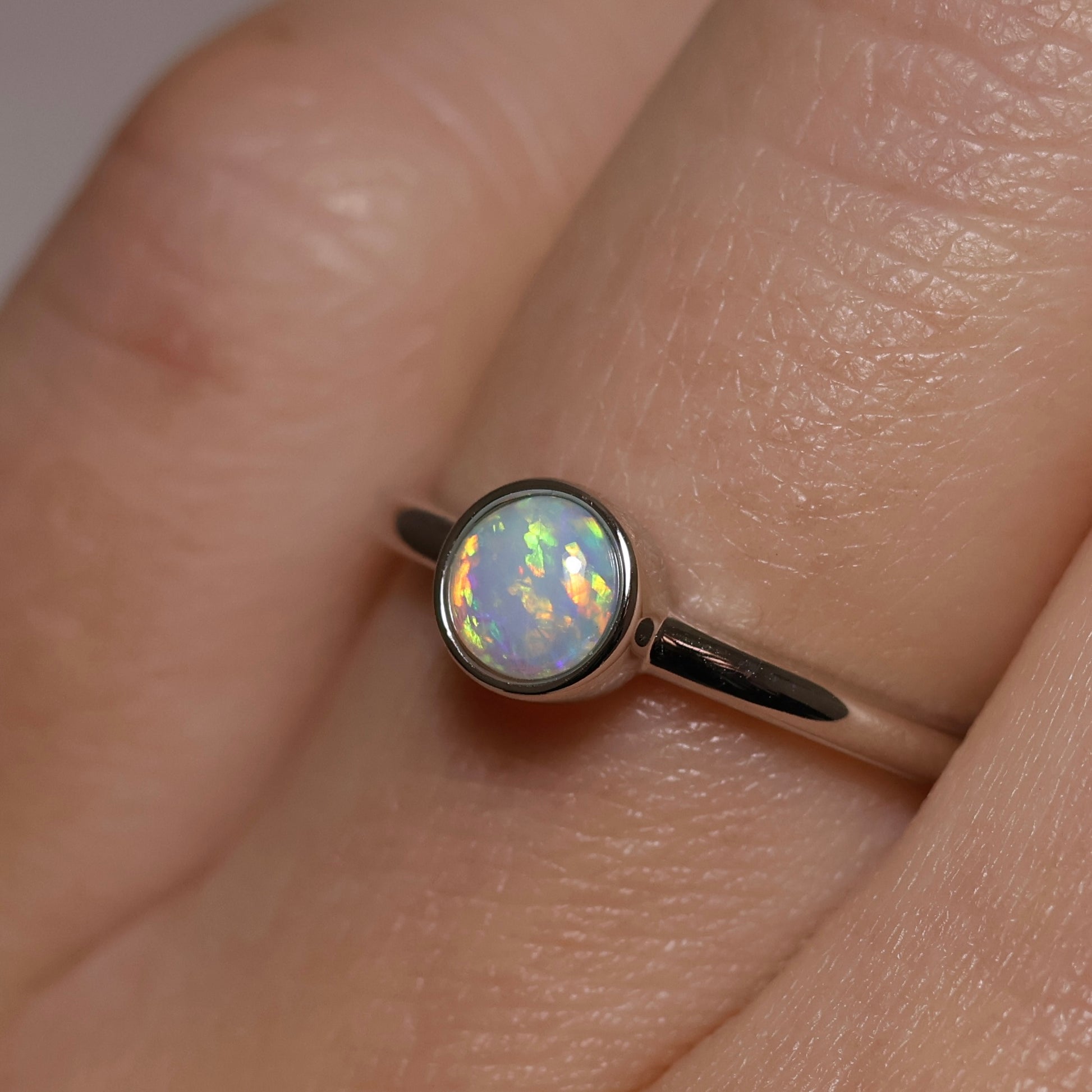 Crystal Opal Ring - Sterling Silver