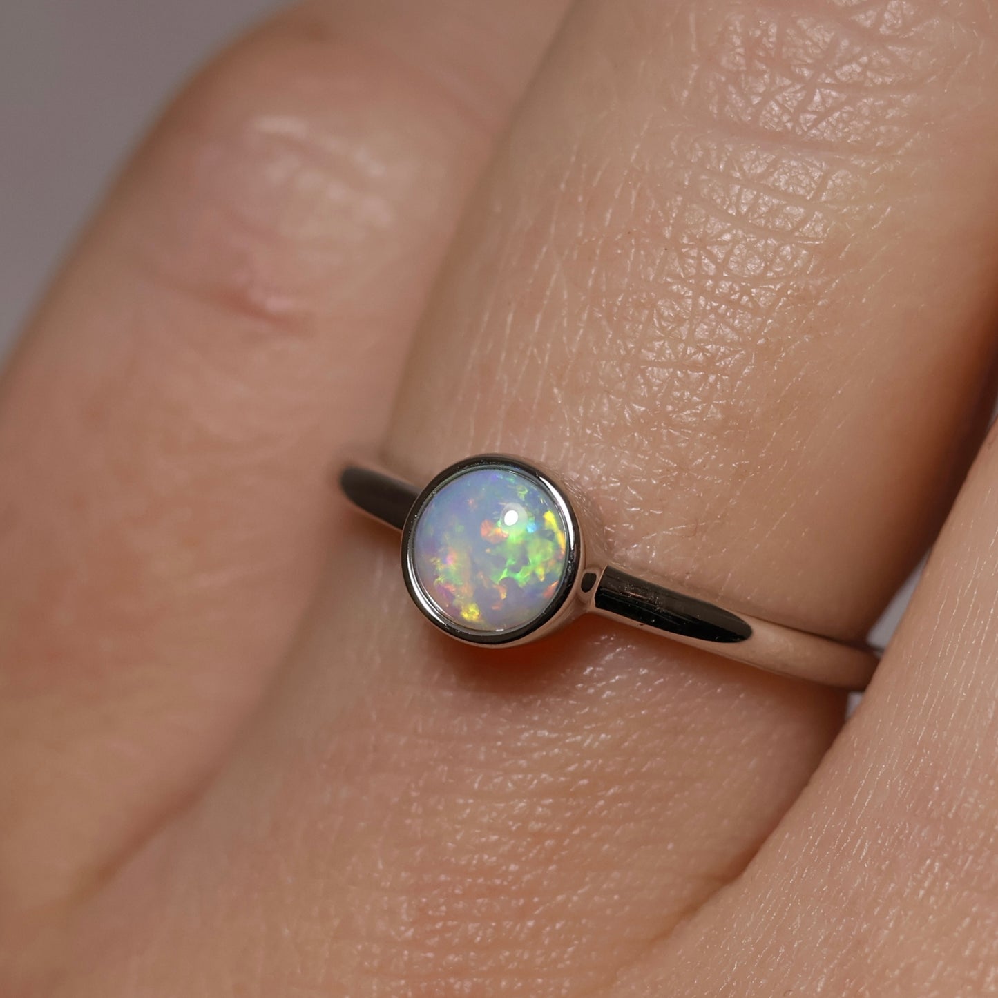 Crystal Opal Ring - Sterling Silver