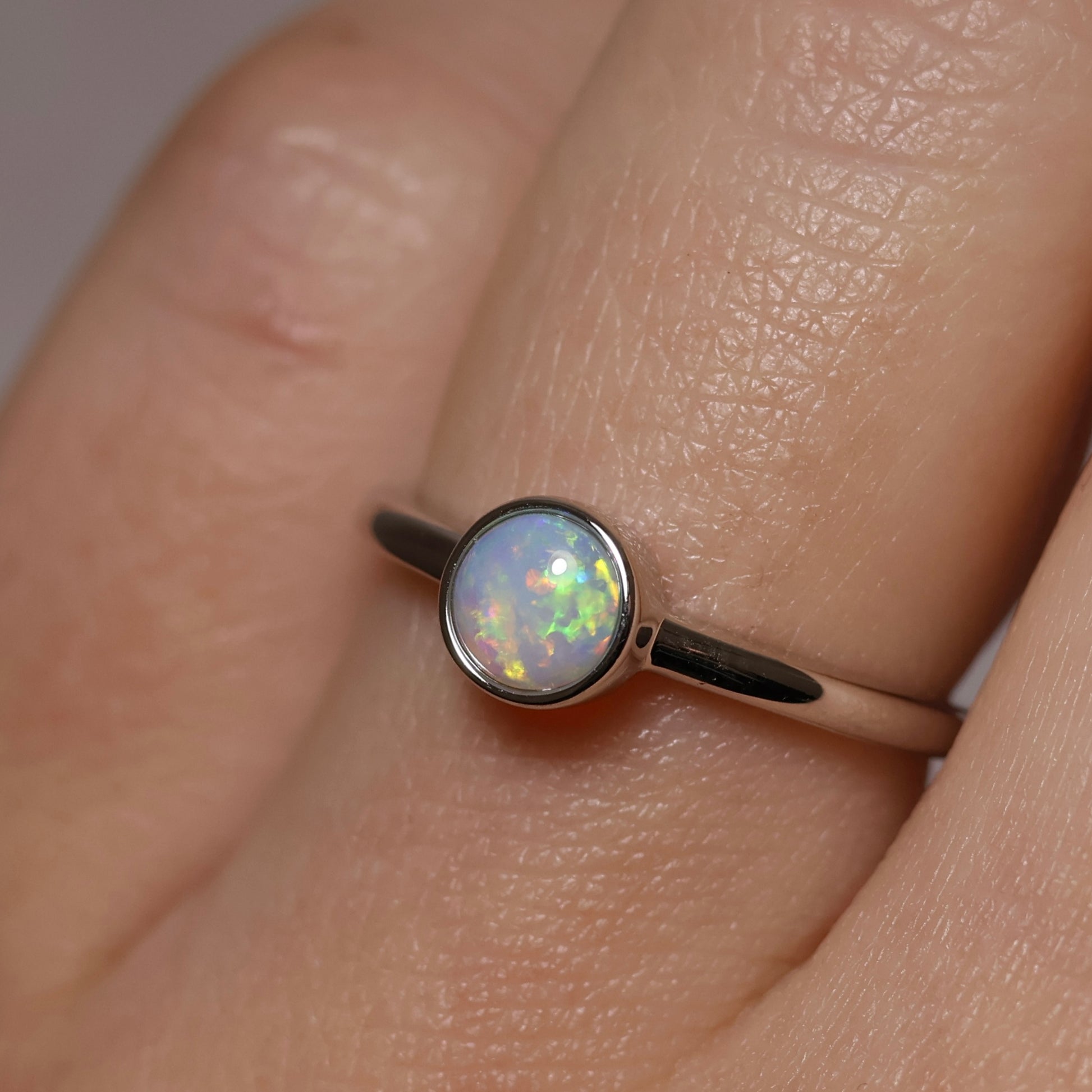 Crystal Opal Ring - Sterling Silver