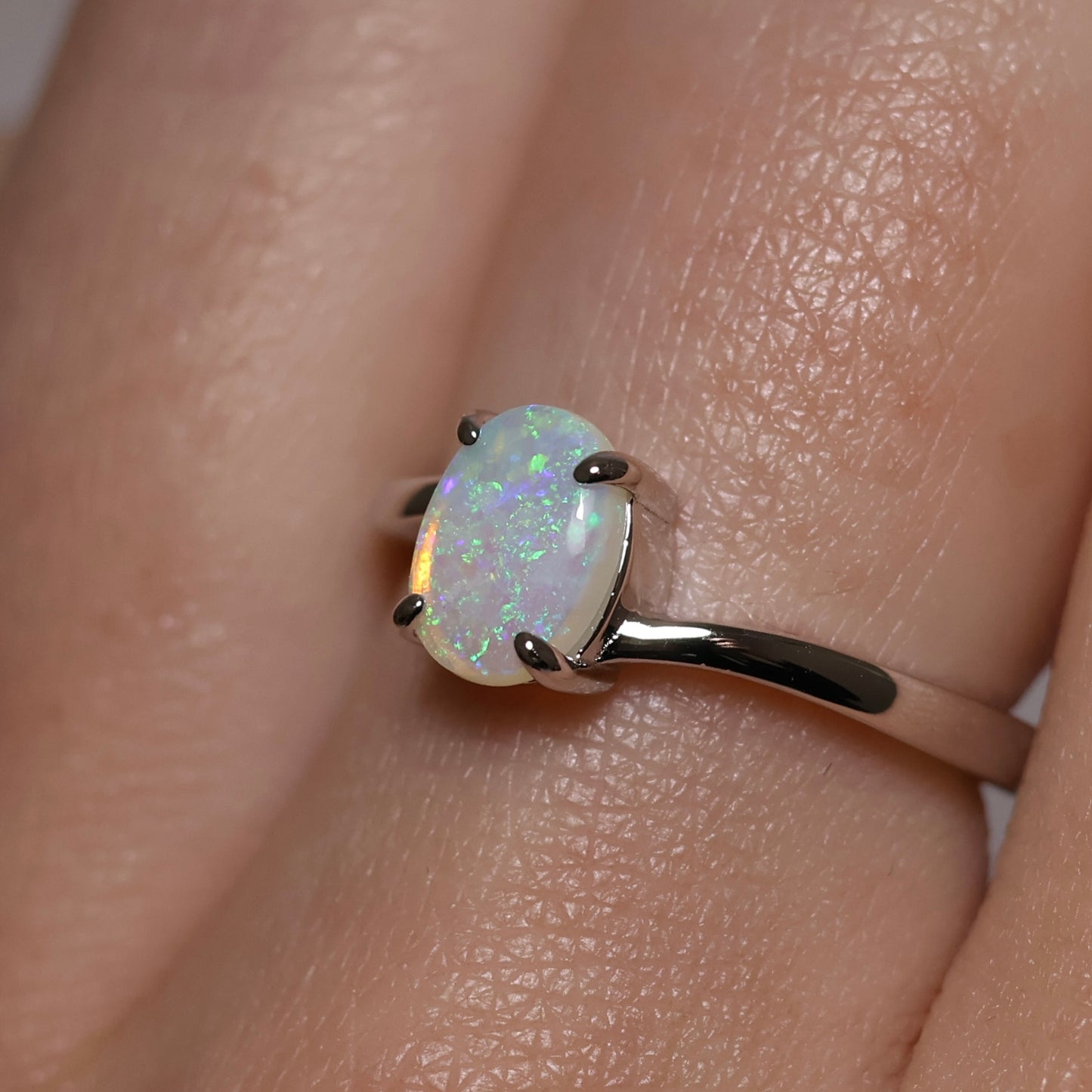 Crystal Opal Ring - Sterling Silver