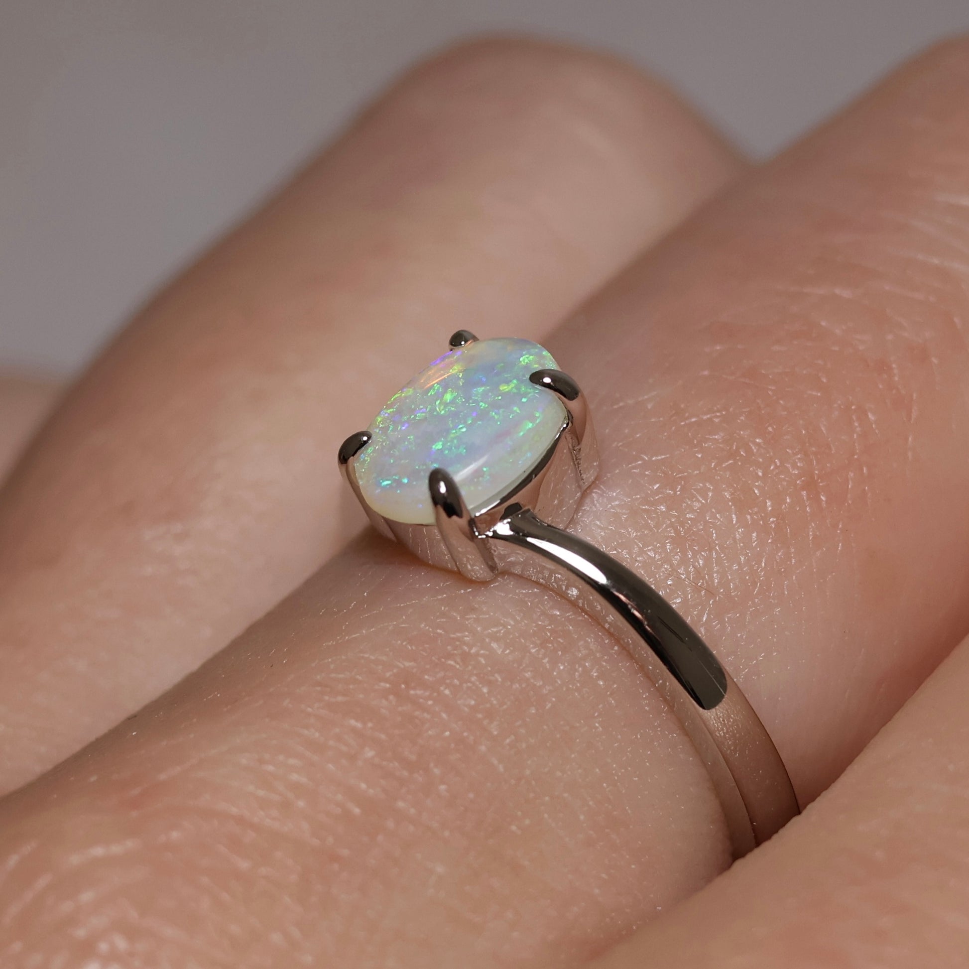 Crystal Opal Ring - Sterling Silver