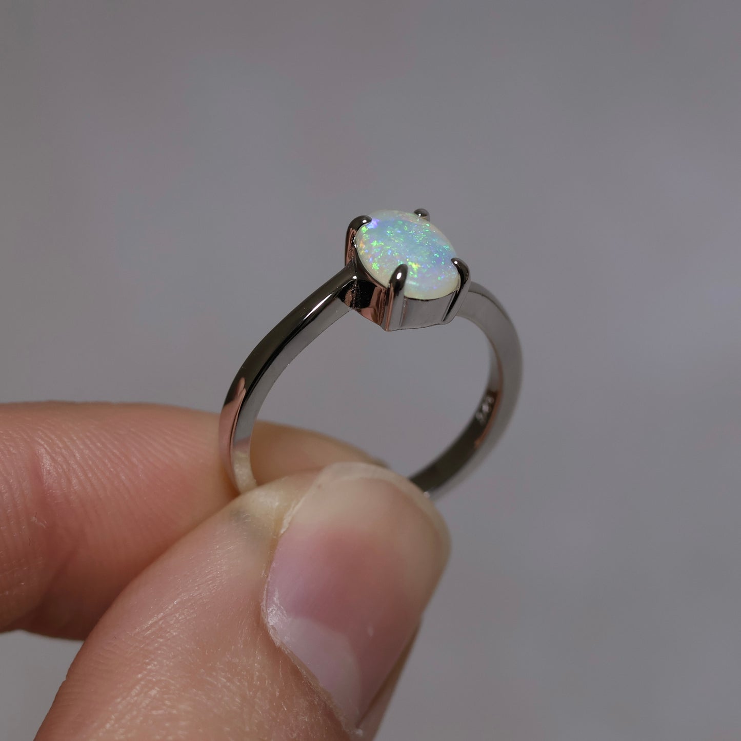 Crystal Opal Ring - Sterling Silver