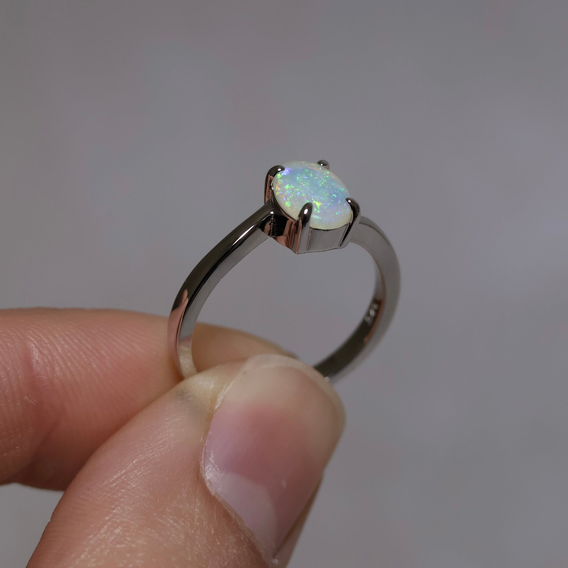 Crystal Opal Ring - Sterling Silver