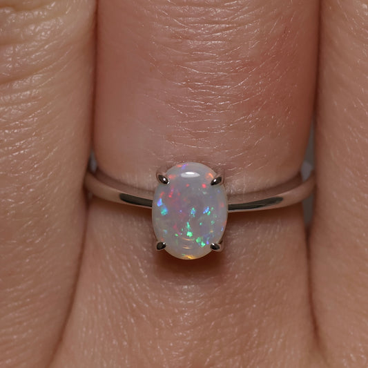 Crystal Opal Ring - Sterling Silver