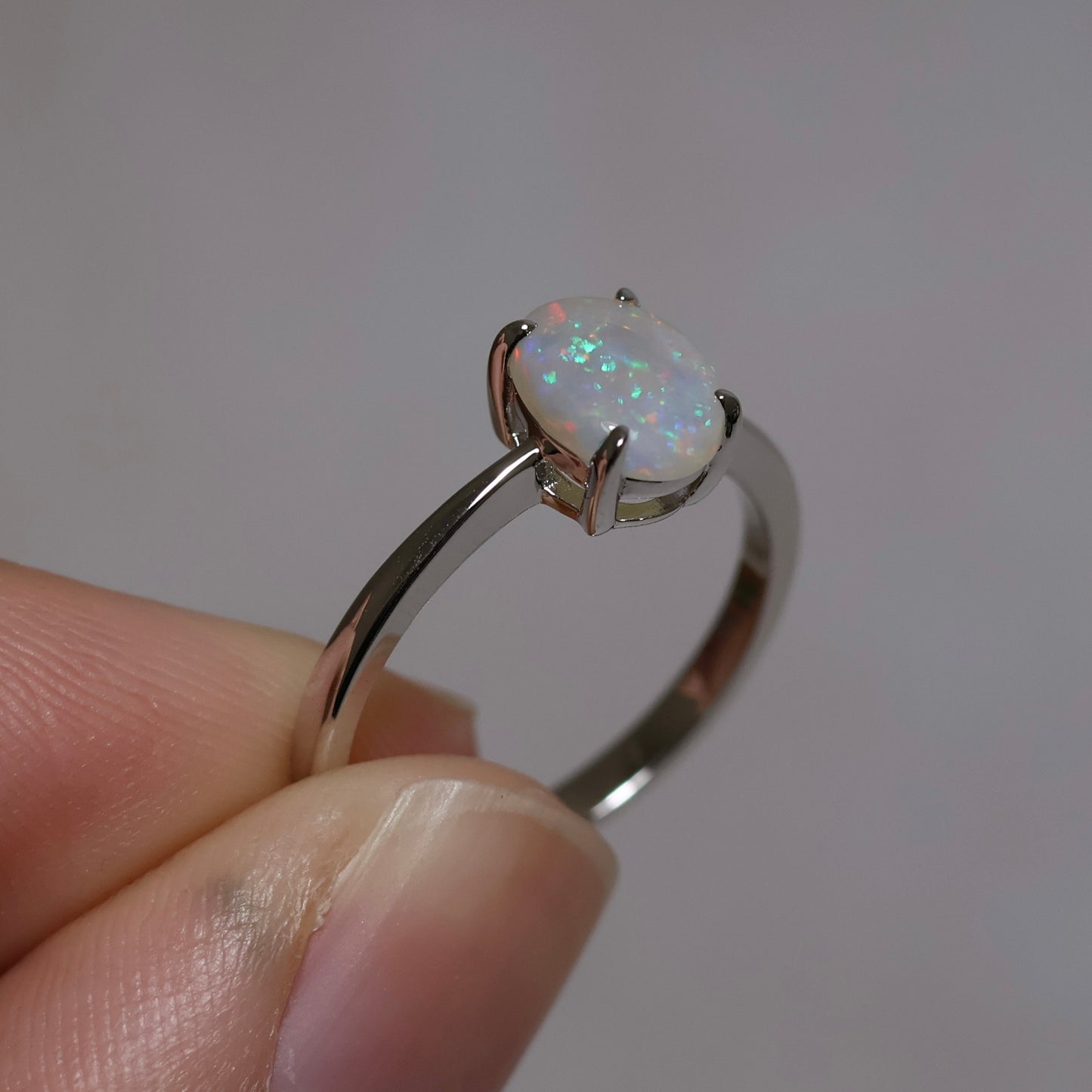 Crystal Opal Ring - Sterling Silver
