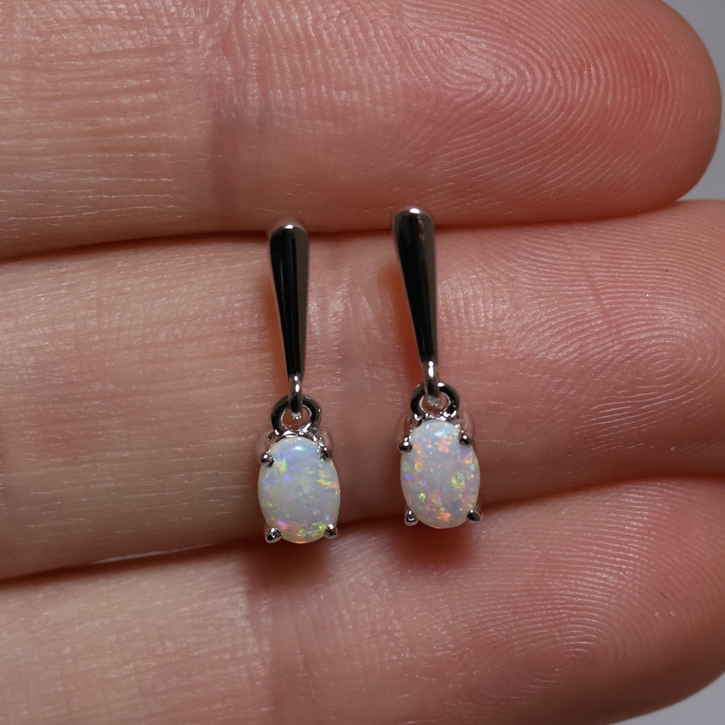 Crystal Opal Studs - Sterling Silver