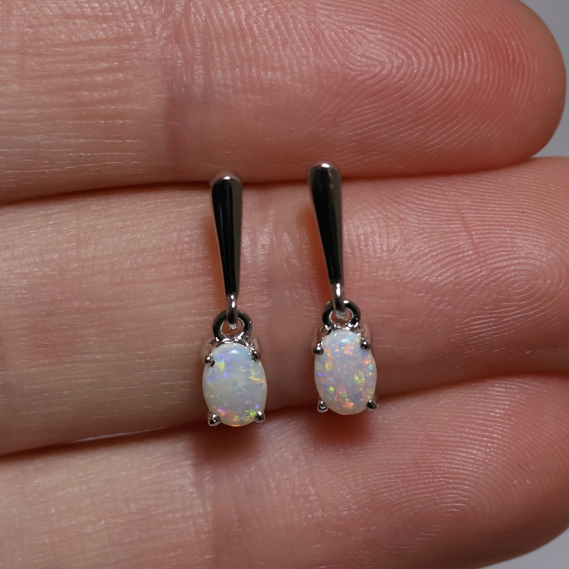 Crystal Opal Studs - Sterling Silver