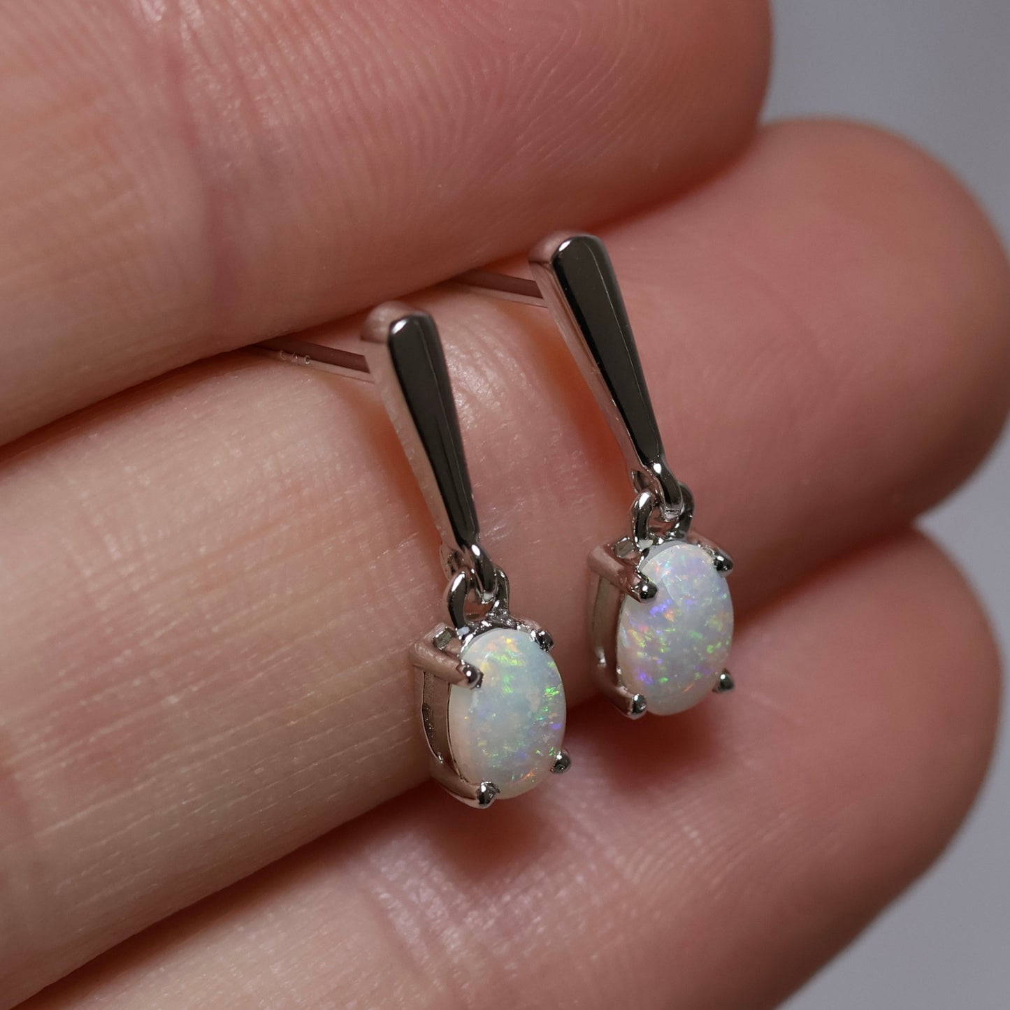 Crystal Opal Studs - Sterling Silver