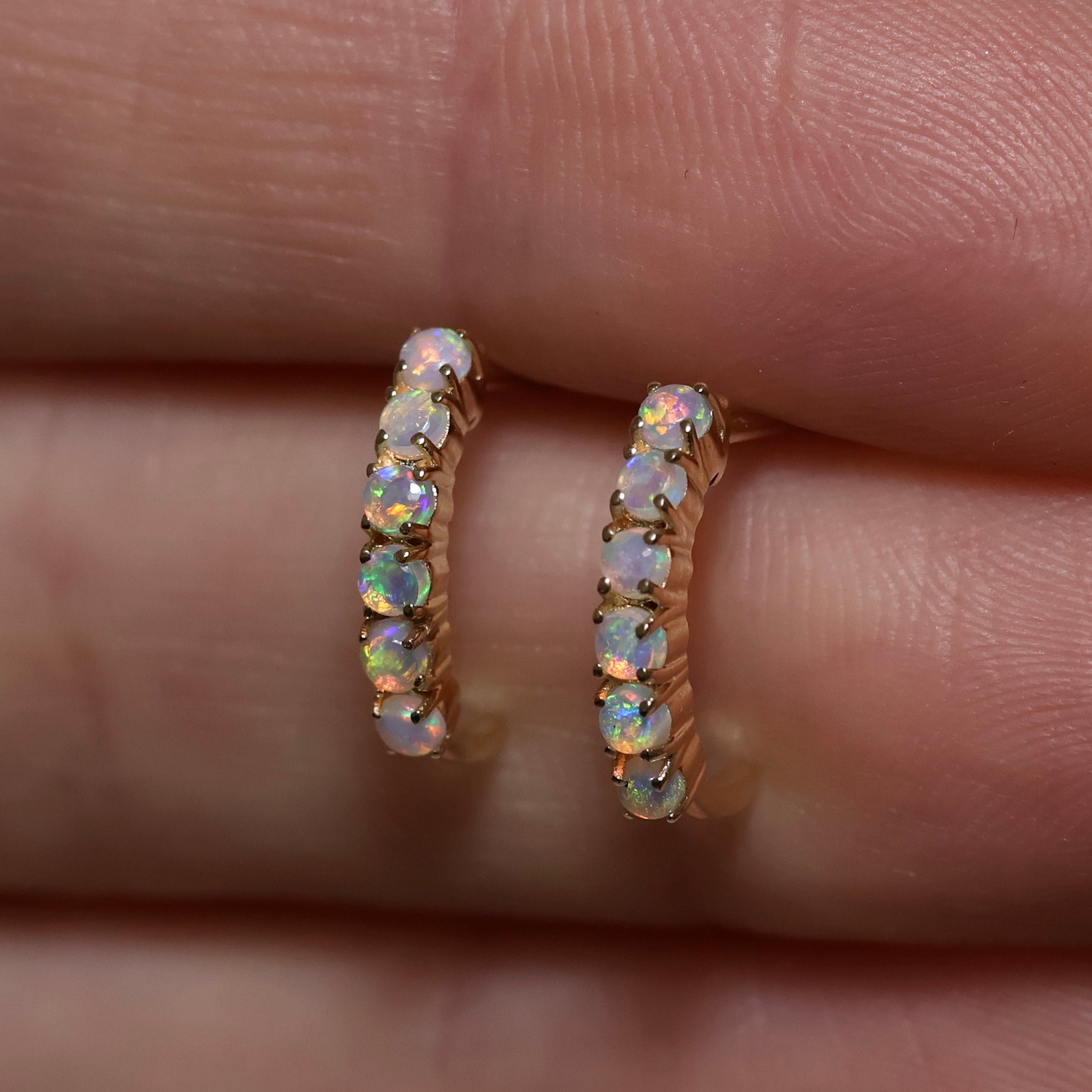 Multi Opal Studs - 14K Yellow Gold