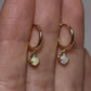 Opal Huggie Earrings - 9K Yellow Gold
