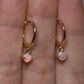 Opal Huggie Earrings - 9K Yellow Gold