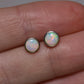 5mm Round Crystal Opal Studs - Sterling Silver