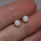5mm Round Crystal Opal Studs - Sterling Silver