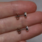 5mm Round Crystal Opal Studs - Sterling Silver