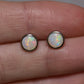 6mm Round Crystal Opal Studs - Sterling Silver