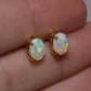 7x5mm Crystal Opal Studs - 14K Yellow Gold