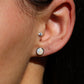 6mm Round Crystal Opal Studs - Sterling Silver