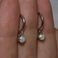 Opal Huggie Earrings - Sterling Silver